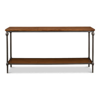 Transitional Parquet-Top Console Table, 60