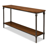 Transitional Parquet-Top Console Table, 60