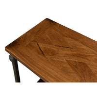 Transitional Parquet-Top Console Table, 60