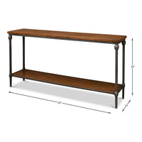 Transitional Parquet-Top Console Table, 60