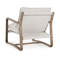 Rear three-quarter view of the Natural chair showing its fabric sling and wood frame