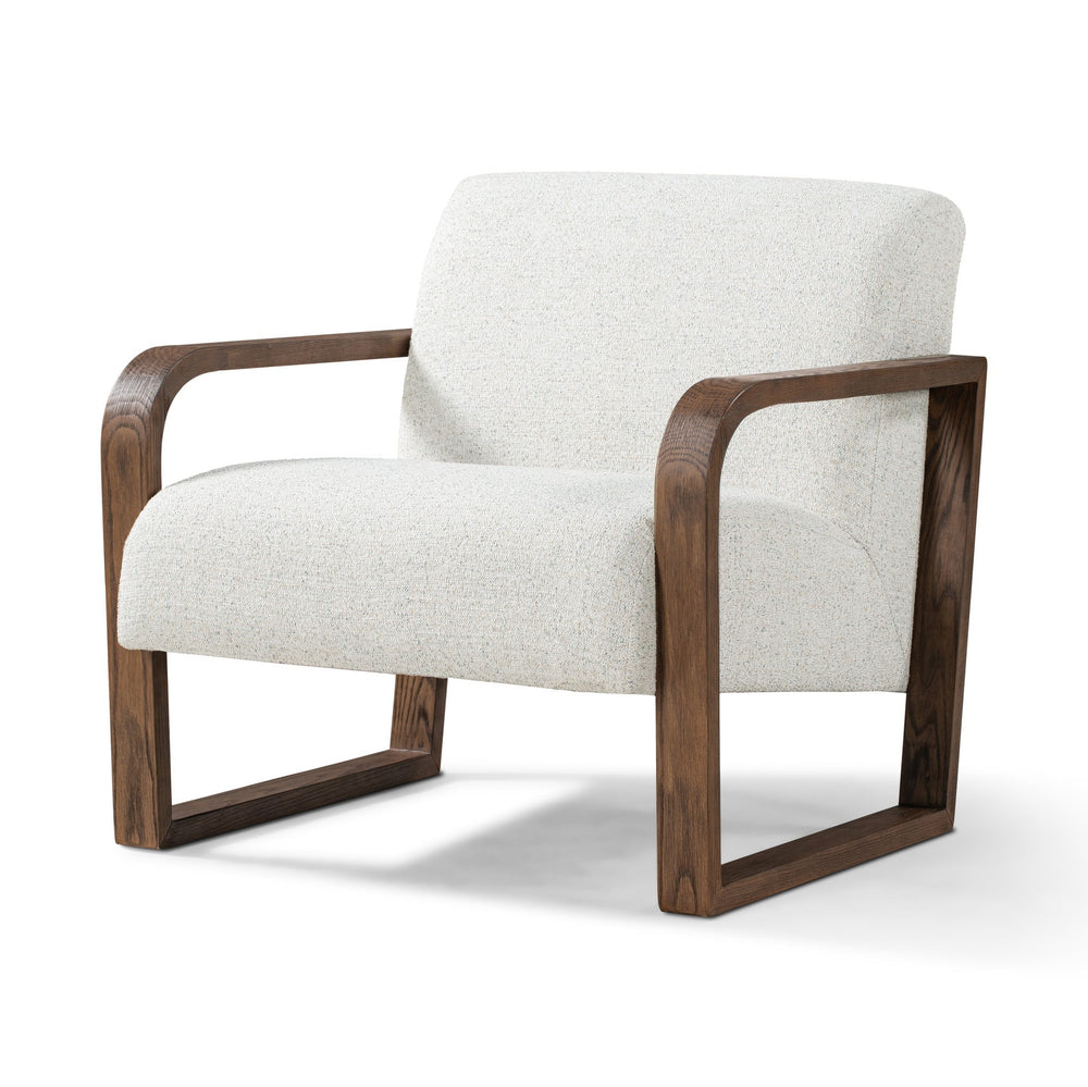 Angled-Arm Upholstered Accent Chair in Coastal Breeze