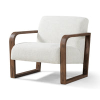 Angled-Arm Upholstered Accent Chair in Coastal Breeze