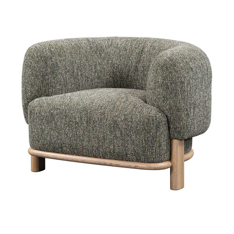 Upholstered Accent Chair with Barrel Back in Green
