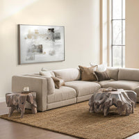 Buttermilk seating shown in a larger sectional arrangement beside a tall window