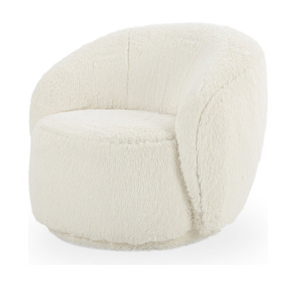 Plush Swivel Accent Chair in Vanilla