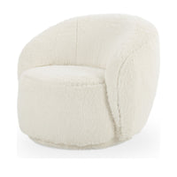 Plush Swivel Accent Chair in Vanilla