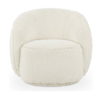 Front view of the Vanilla chair with a rounded seat and plush curved back