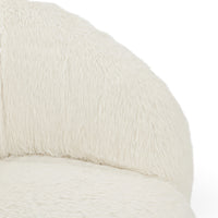 Close-up of the Vanilla chair's plush inner arm and seat