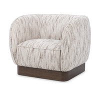 Rounded Swivel Barrel Chair in Cocoa Cream