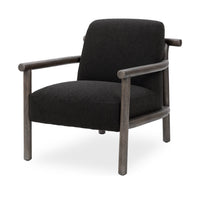 Dowel-Arm Upholstered Accent Chair in Charcoal