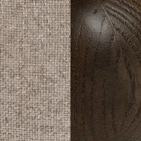 Mushroom Taupe upholstery and dark wood finish shown side by side