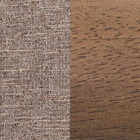 Warm Mocha upholstery and brown wood finish shown side by side