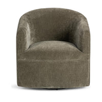 Front view of the Olive Moss chair with a rounded seat and wrapped back