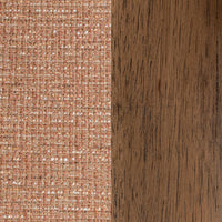 Desert Clay upholstery and warm wood finish shown side by side