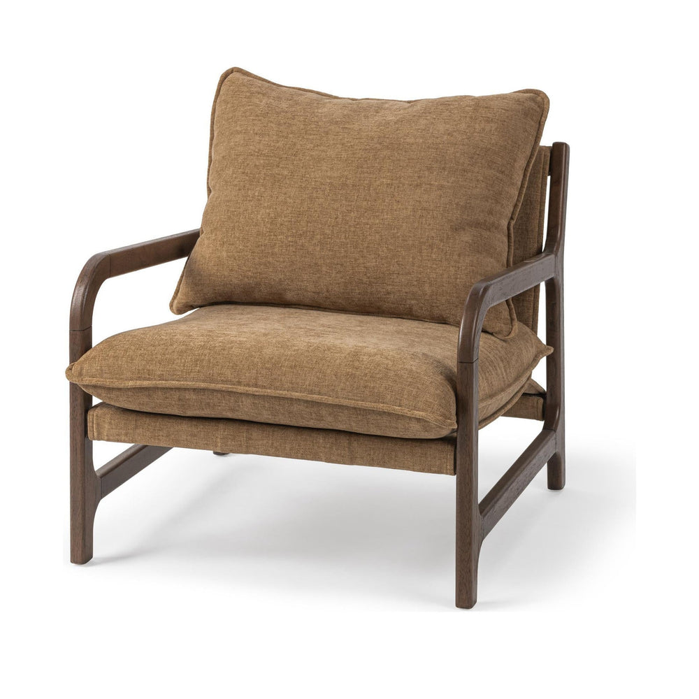 Wood-Frame Upholstered Accent Chair in Honey Oat