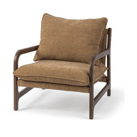 Wood-Frame Upholstered Accent Chair in Honey Oat