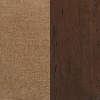 Honey Oat upholstery and dark wood finish shown side by side