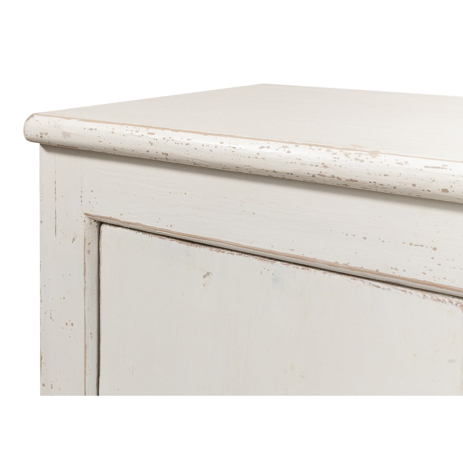 Farmhouse Eight-Door Sideboard, 122" – Whitewashed Reclaimed Pine with Tall Panel Doors - additional view