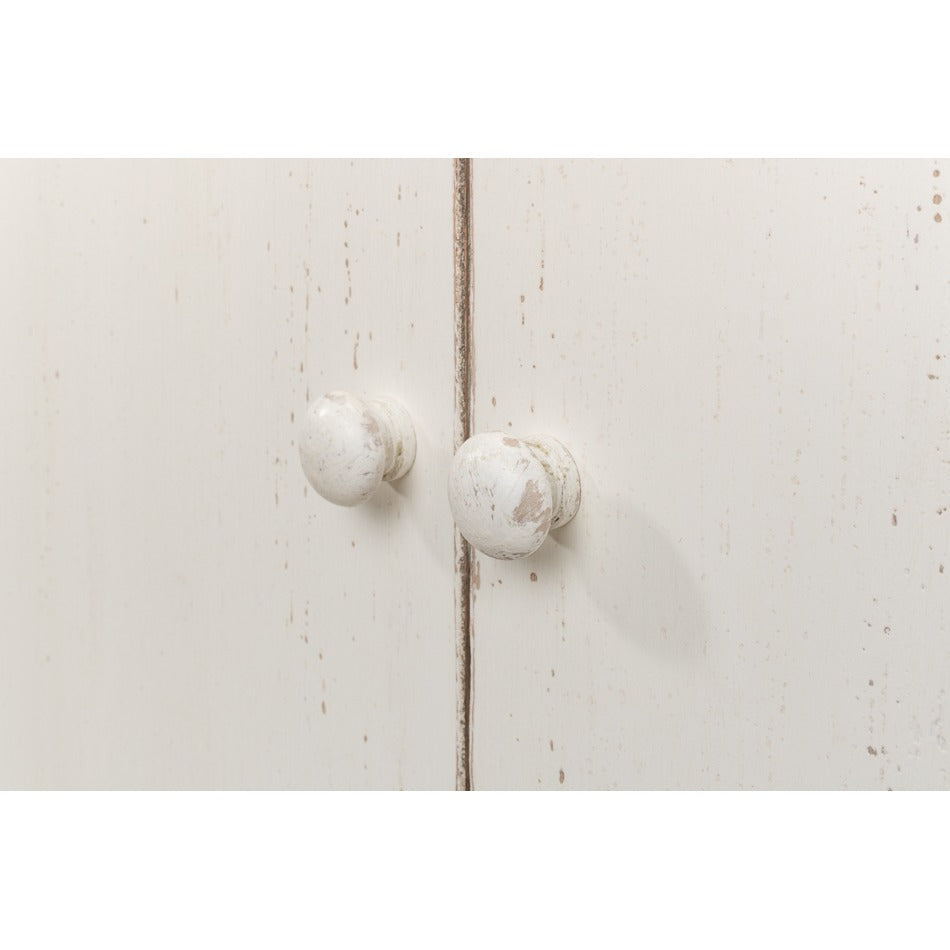 Farmhouse Eight-Door Sideboard, 122" – Whitewashed Reclaimed Pine with Tall Panel Doors - additional view