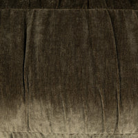 Olive Green ruched fabric detail with vertical gathers and horizontal seams