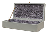 Shagreen Leather Box in Storm Gray, Set of 2