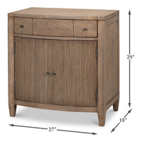Traditional Door Chest, Brown – Reeded Panels - dimension drawing