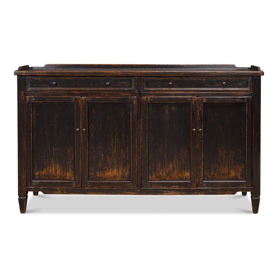 Transitional Country Antiqued Sideboard, 64" - Reclaimed Wood with Warm Distressing - additional view