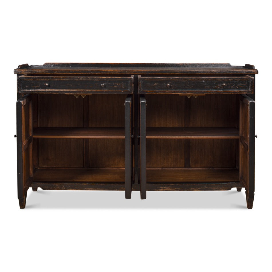 Transitional Country Antiqued Sideboard, 64" - Reclaimed Wood with Warm Distressing - additional view