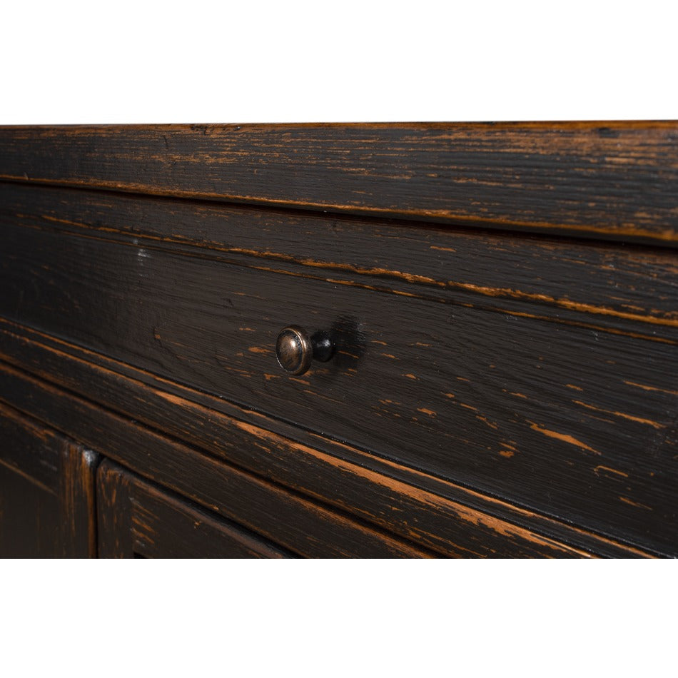 Transitional Country Antiqued Sideboard, 64" - Reclaimed Wood with Warm Distressing - additional view