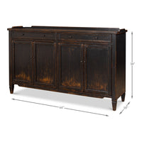 Transitional Country Antiqued Sideboard, 64