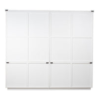 Farmhouse Pine Bookcase with Glass Doors and Weathered Wood Cabinet Base - additional view