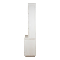 Farmhouse Pine Bookcase with Glass Doors and Weathered Wood Cabinet Base - additional view