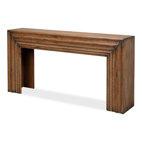 Reclaimed Pine Mantel Console Table with Stepped Molding