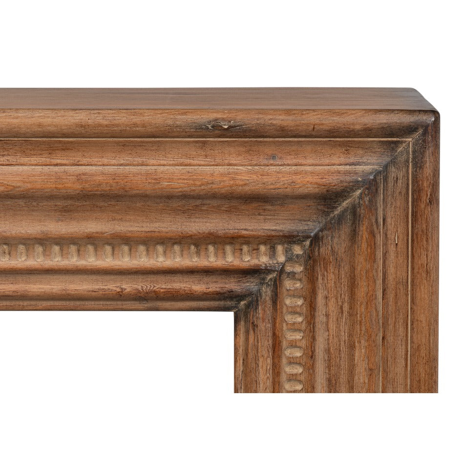 Reclaimed Pine Mantel Console Table with Stepped Molding - additional view
