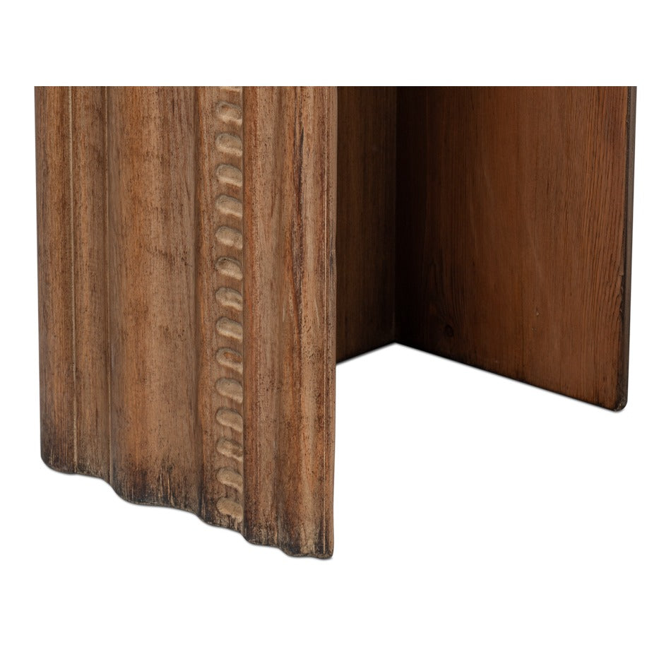 Reclaimed Pine Mantel Console Table with Stepped Molding - additional view