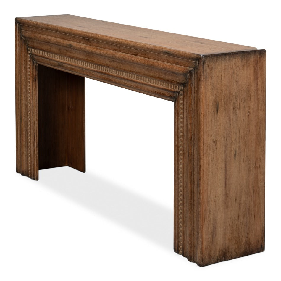 Reclaimed Pine Mantel Console Table with Stepped Molding - additional view