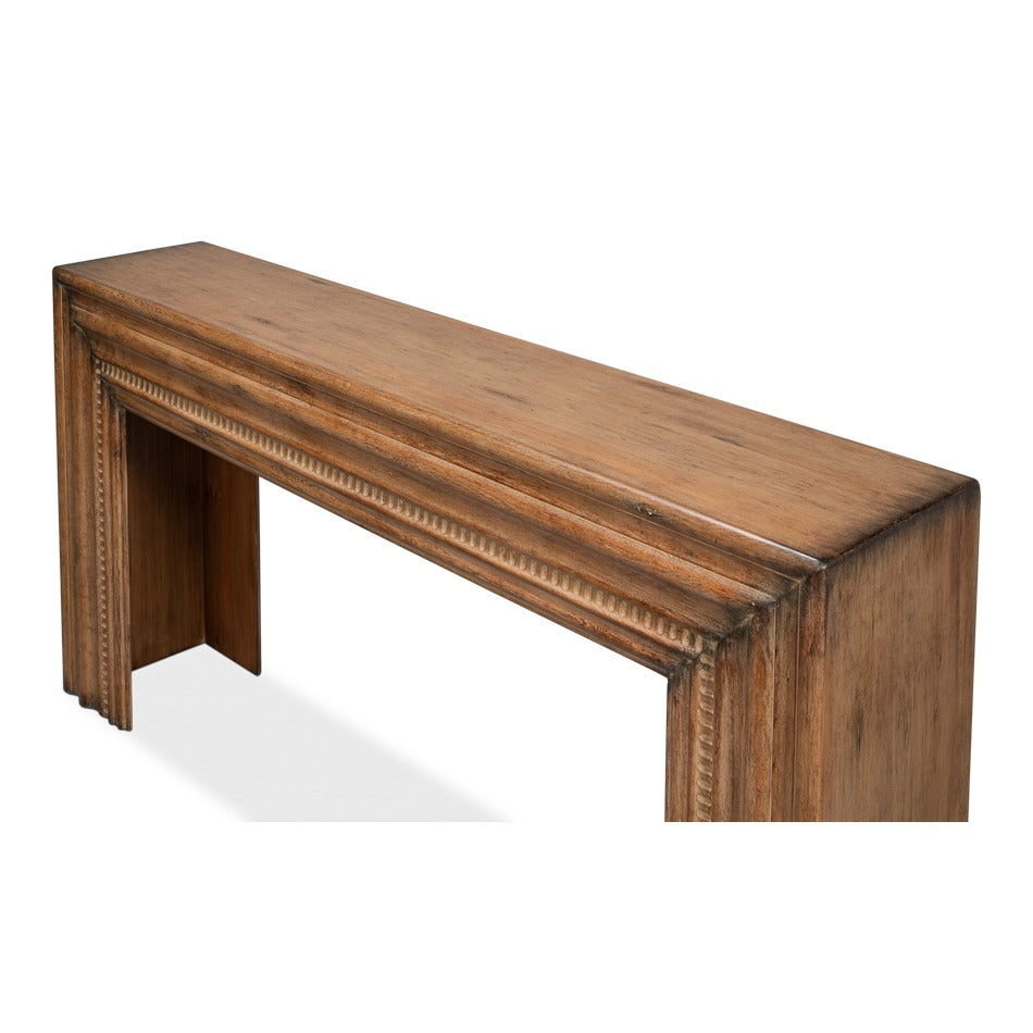 Reclaimed Pine Mantel Console Table with Stepped Molding - additional view