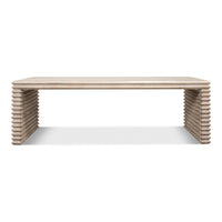 Stacked-Plank Cocktail Table – Stone Gray Wire-Brushed Wood - additional view