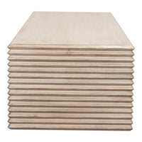 Stacked-Plank Cocktail Table – Stone Gray Wire-Brushed Wood - additional view
