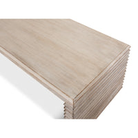 Stacked-Plank Cocktail Table – Stone Gray Wire-Brushed Wood - additional view