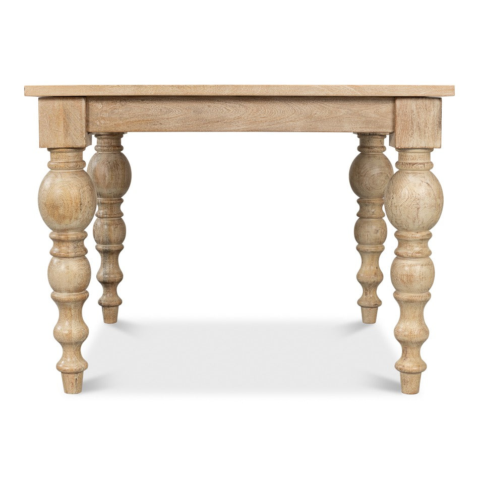 Mango Wood Square Dining Table with Turned Legs - additional view