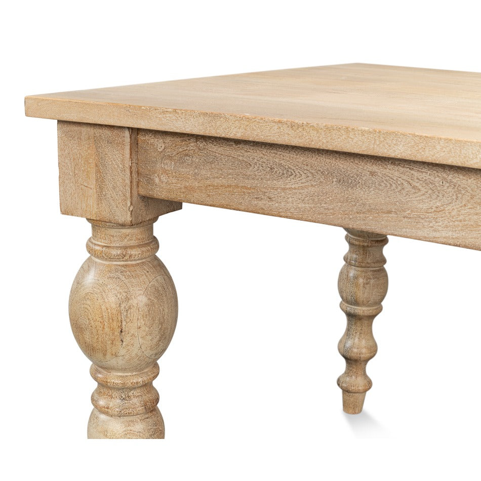 Mango Wood Square Dining Table with Turned Legs - additional view
