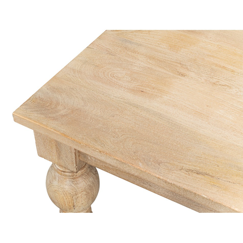 Mango Wood Square Dining Table with Turned Legs - additional view