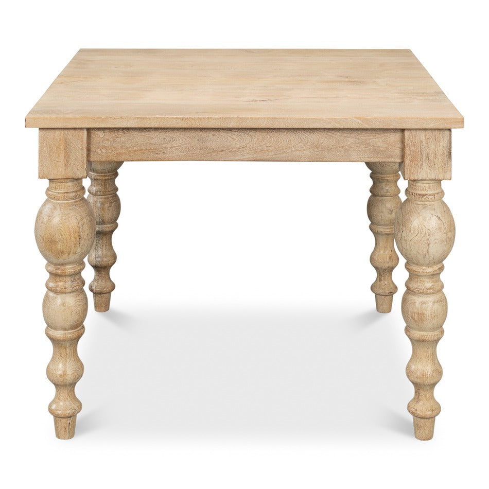 Mango Wood Square Dining Table with Turned Legs - additional view