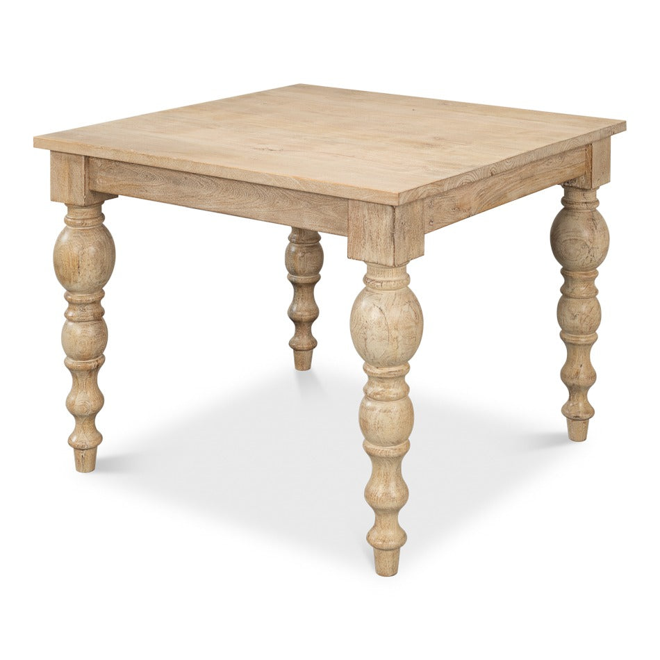 Mango Wood Square Dining Table with Turned Legs - additional view