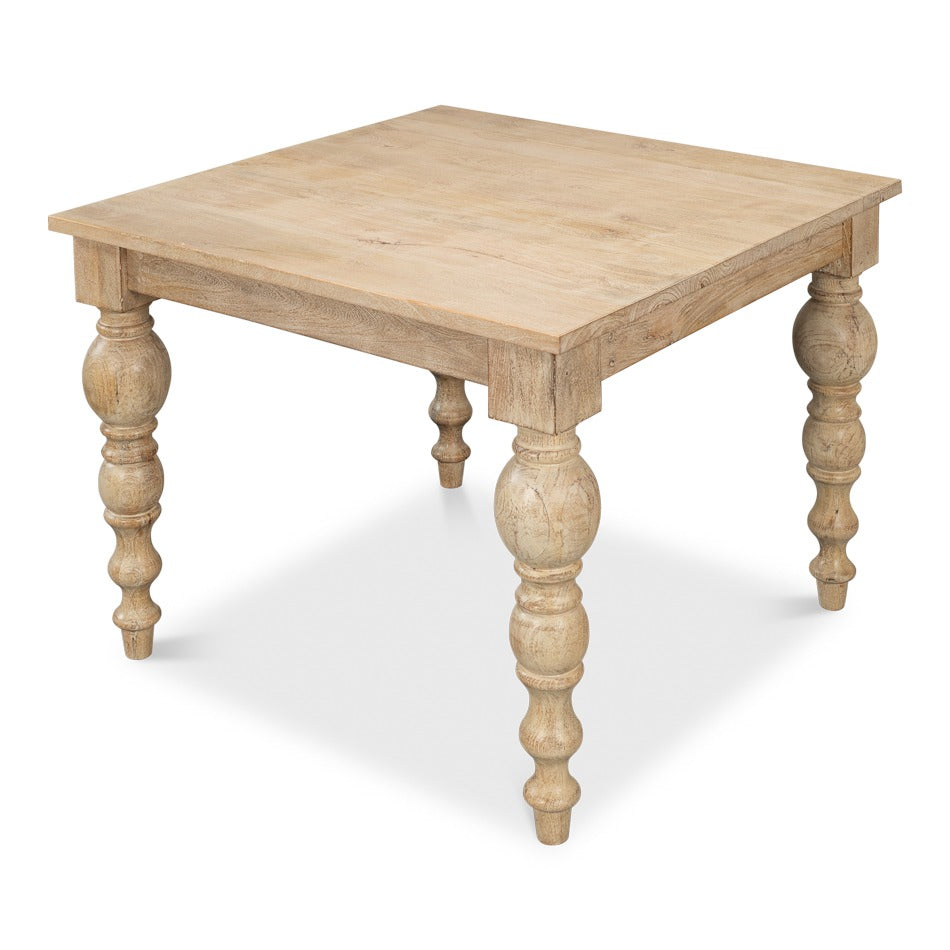 Mango Wood Square Dining Table with Turned Legs - additional view