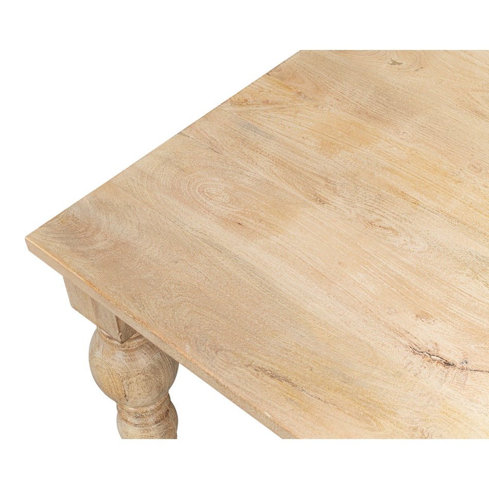 Mango Wood Square Dining Table with Turned Legs - additional view