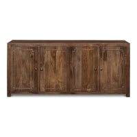 Traditional Four-Door Sideboard, 71 in – Walnut-Finish Mango - additional view