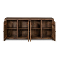 Traditional Four-Door Sideboard, 71 in – Walnut-Finish Mango - additional view